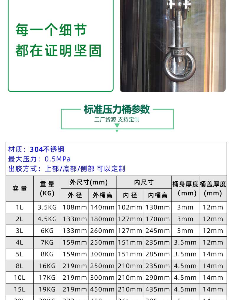 定制压力桶细节